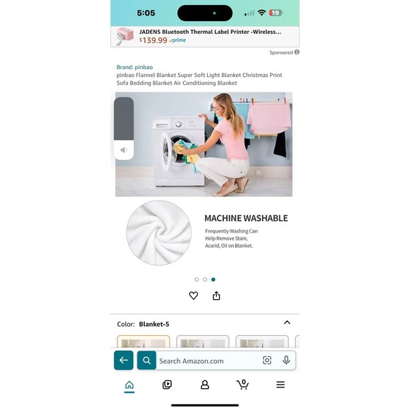 Christmas penguin throw 51x60 - Picture 4 of 4